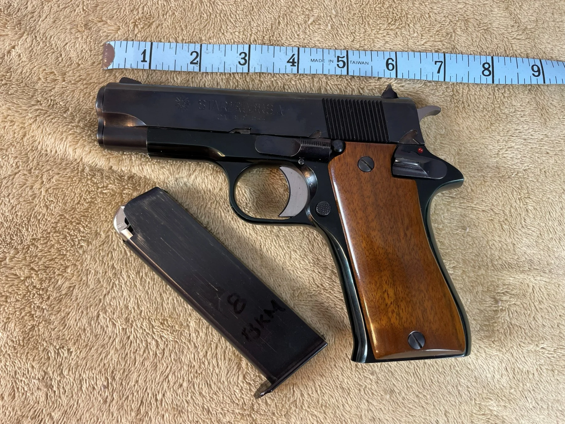 Star Model 9mm Pistol Interarms Import Blued with Walnut Grips
