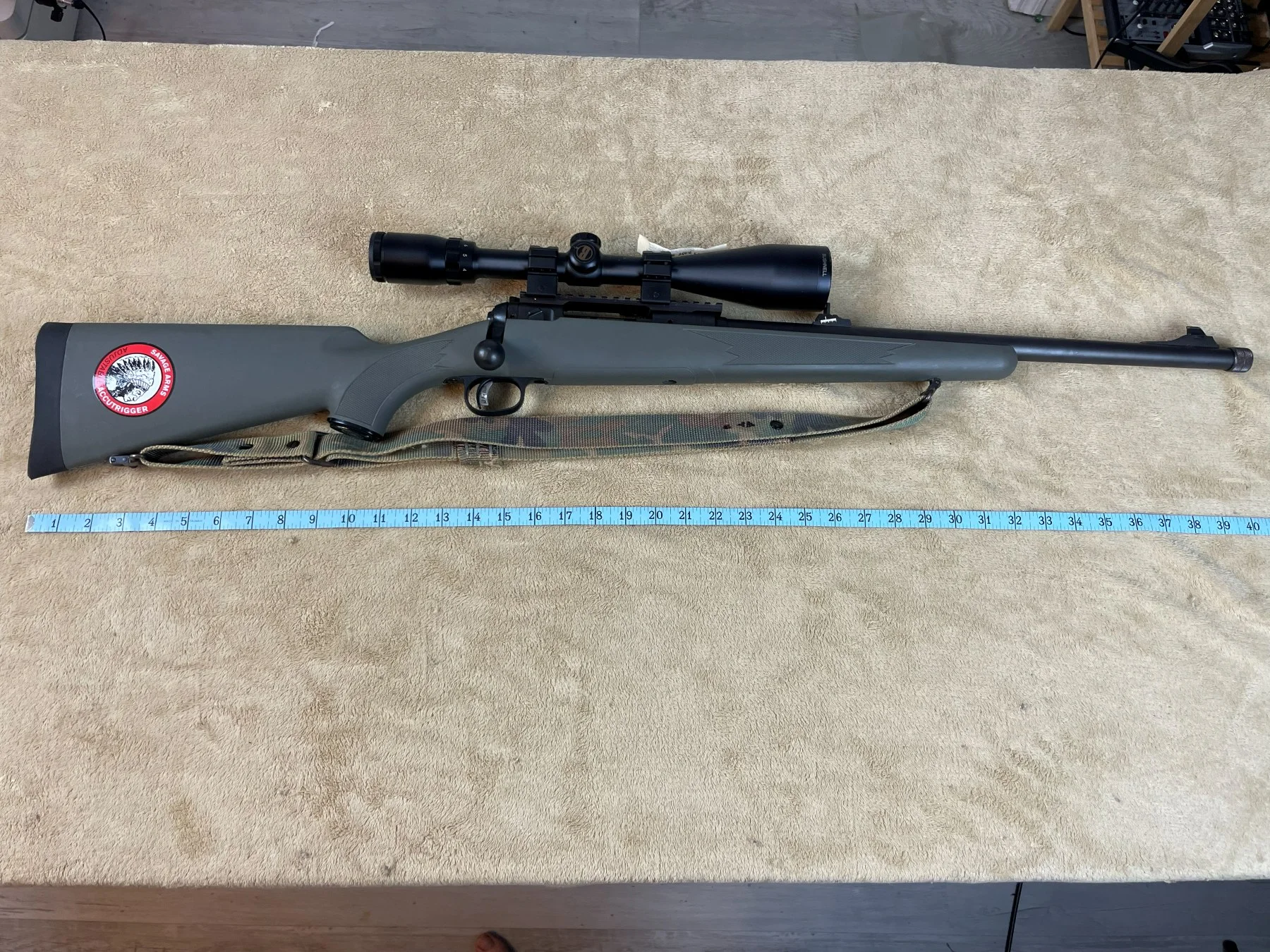 Savage Model 11 .223 Remington Bolt-Action Rifle OD Green with Bushnell Banner Scope